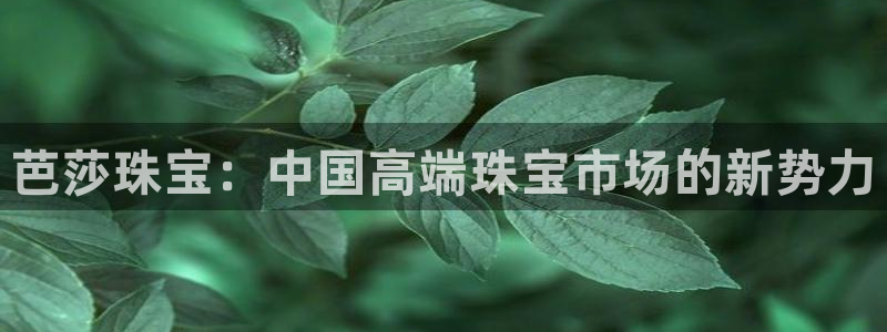 开丰娱乐网站：芭莎珠宝：中国高端珠宝市场的新势力