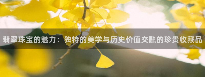 开丰娱乐官网平台下载：翡翠珠宝的魅力：独特的美学与历史价值交融的珍贵收藏品