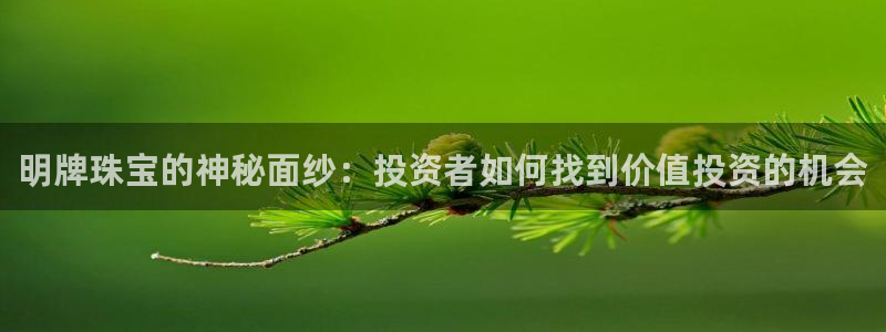 开丰娱乐咋7O777：明牌珠宝的神秘面纱：投资者如何找到价值投资的机会
